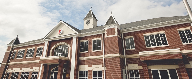 This is a photo of the main branch of Legends Bank located in downtown Clarksville, Tennessee.