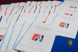 A photo of the event booklet for the Legends Bank 4th Annual Employee Awards Celebration